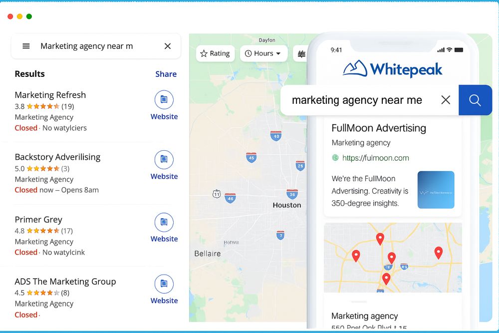 Local search marketing results for dental practices - Google Maps optimization and local SEO success